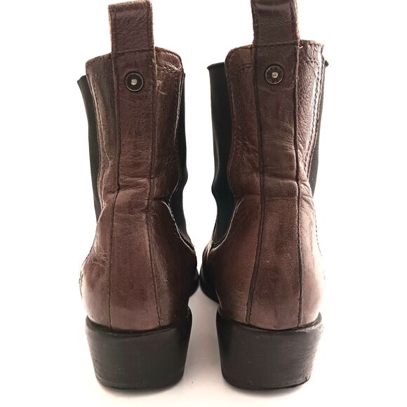 FRYE Erin Chelsea Boots Brown Leather Blk Goring  Block Heel 4001 Sz 8B Mexico - Picture 8 of 14